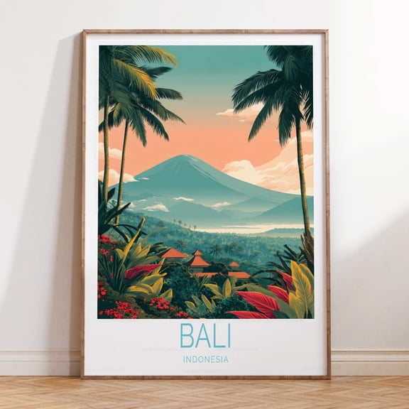 Bali Indonesia Island Paradise Landscape Print, Unframed Paper Print Size 8x12