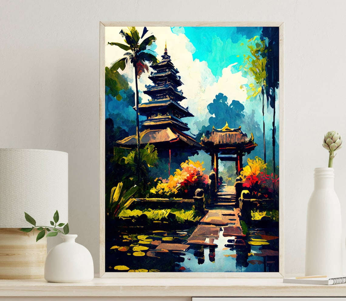 Islander Sliipper Bali Indonesia Travel Wall Art Print, Vibrant Tropical Island Wall Art ...