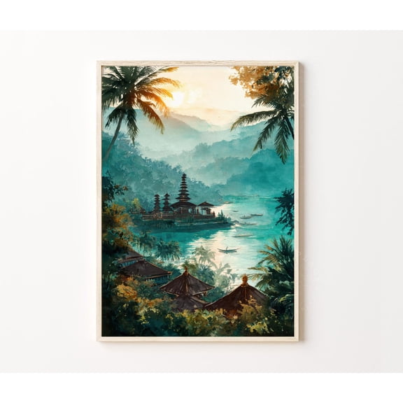 Bali Indonesia Tropical Temple Island Wall Art Home Decor