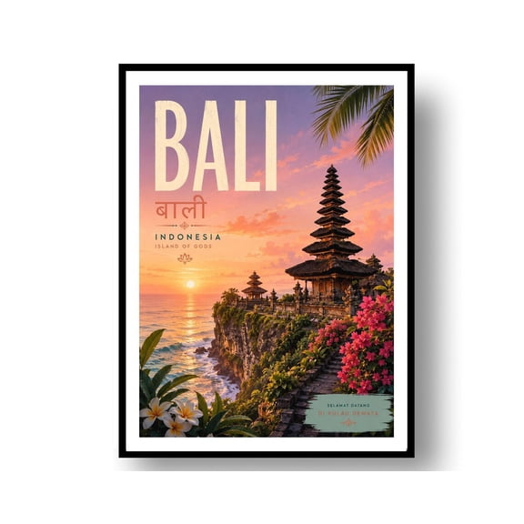 Bali Indonesia Tropical Travel Wall Art Decor Unframed Paper Print