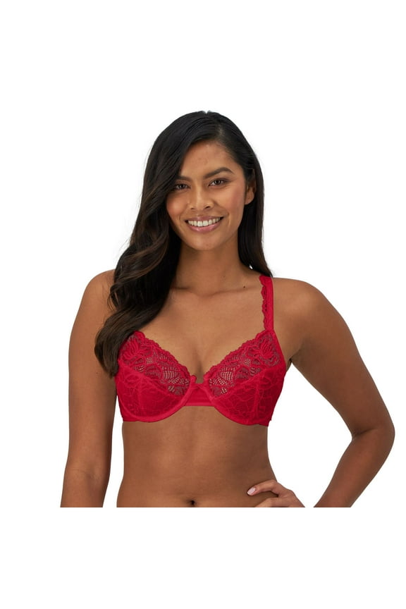 Bali® Lace Desire® Full-Figure Underwire Bra 6543 Color: Scarlet Berry Size: 40 D