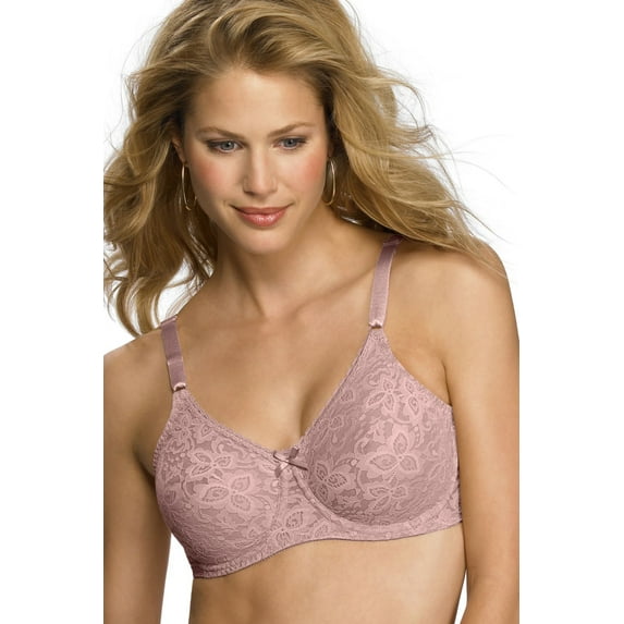 Women's Bali 3432 Lace 'N Smooth Seamless Cup Underwire Bra (Rosewood 42C)
