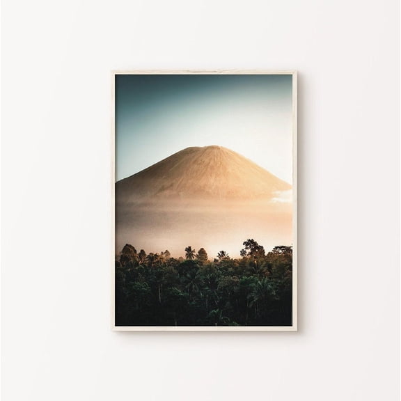 Bali Landscape Indonesian Volcano Tropical Forest Nature Graphic Poster Unframed Paper Print