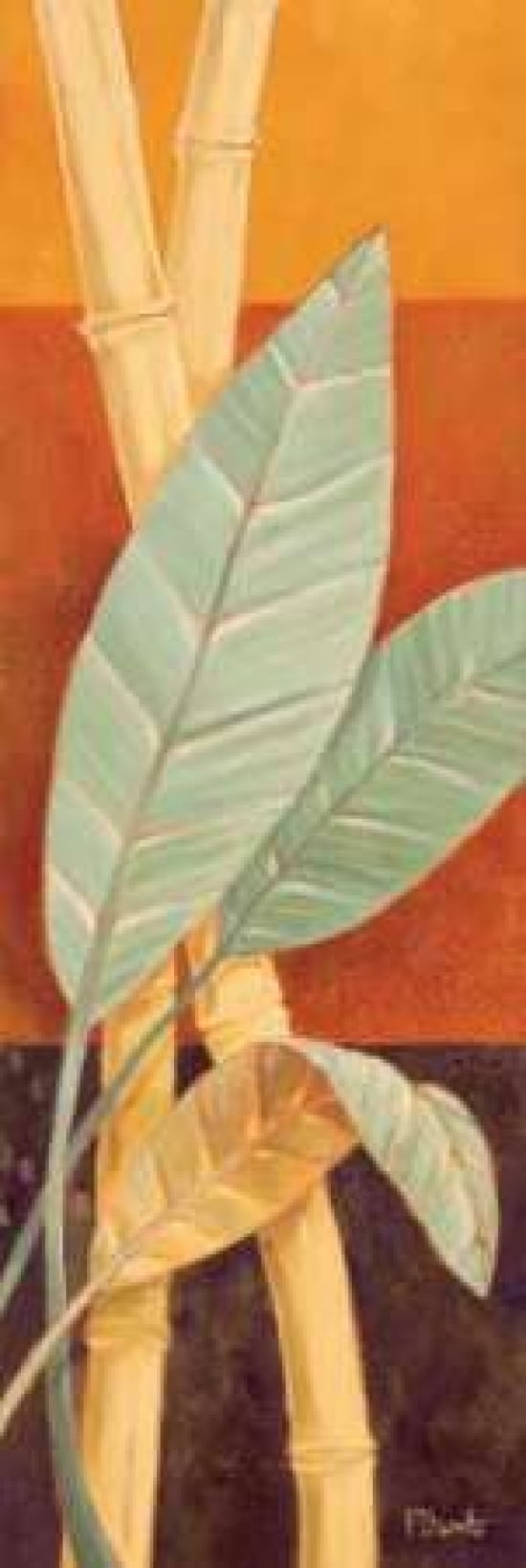 Bali Leaves I Canvas Art - Paul Brent (8 x 24)