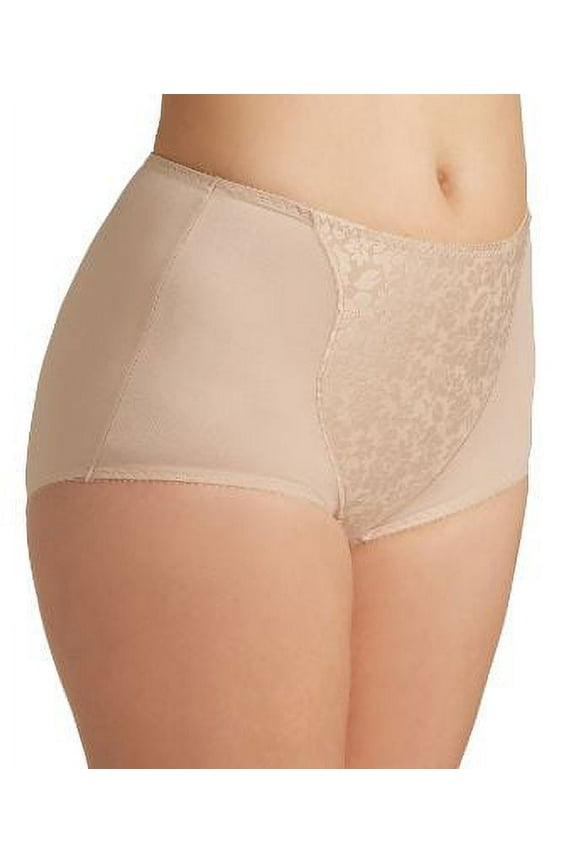 Women's Bali X372 Lace Tummy Panel Shaping Brief Panty - 2 Pack (Two Soft Taupe 2X)