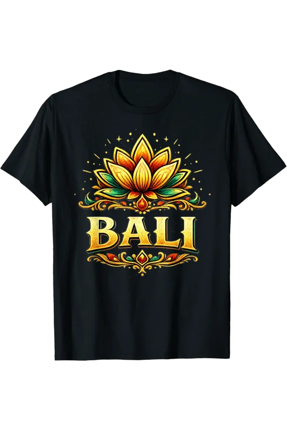 Bali Lotus Flower Tropical Island Spiritual Design T-Shirt