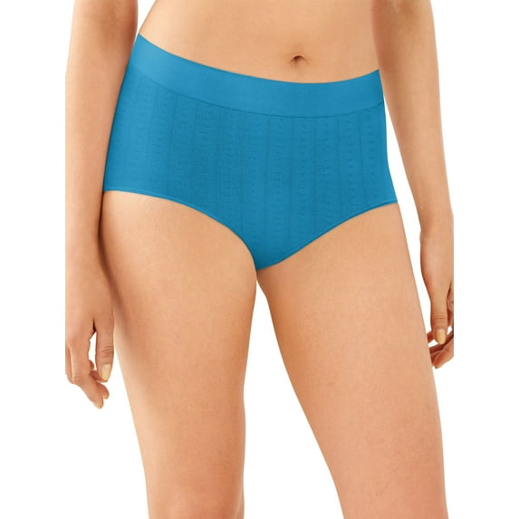 Bali One Smooth U All-Around Smoothing Brief Delighted Blue Pointelle 6 Women's