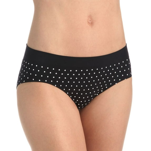 Women's Bali 2H63 One Smooth U All-Around Smoothing Hipster Panty (Black w/ White Dots 9)