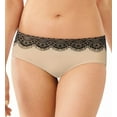 thumbnail image 1 of Women's Bali 2H63 One Smooth U All-Around Smoothing Hipster Panty (Nude/Black Lace 9), 1 of 3