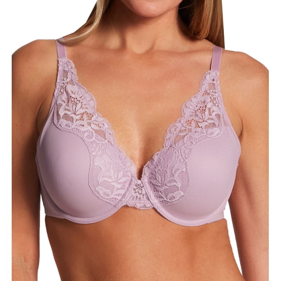 Women's Bali DF0084 One Smooth U Comfort Stretch Lace Underwire Bra (Purple Mauve 36D)