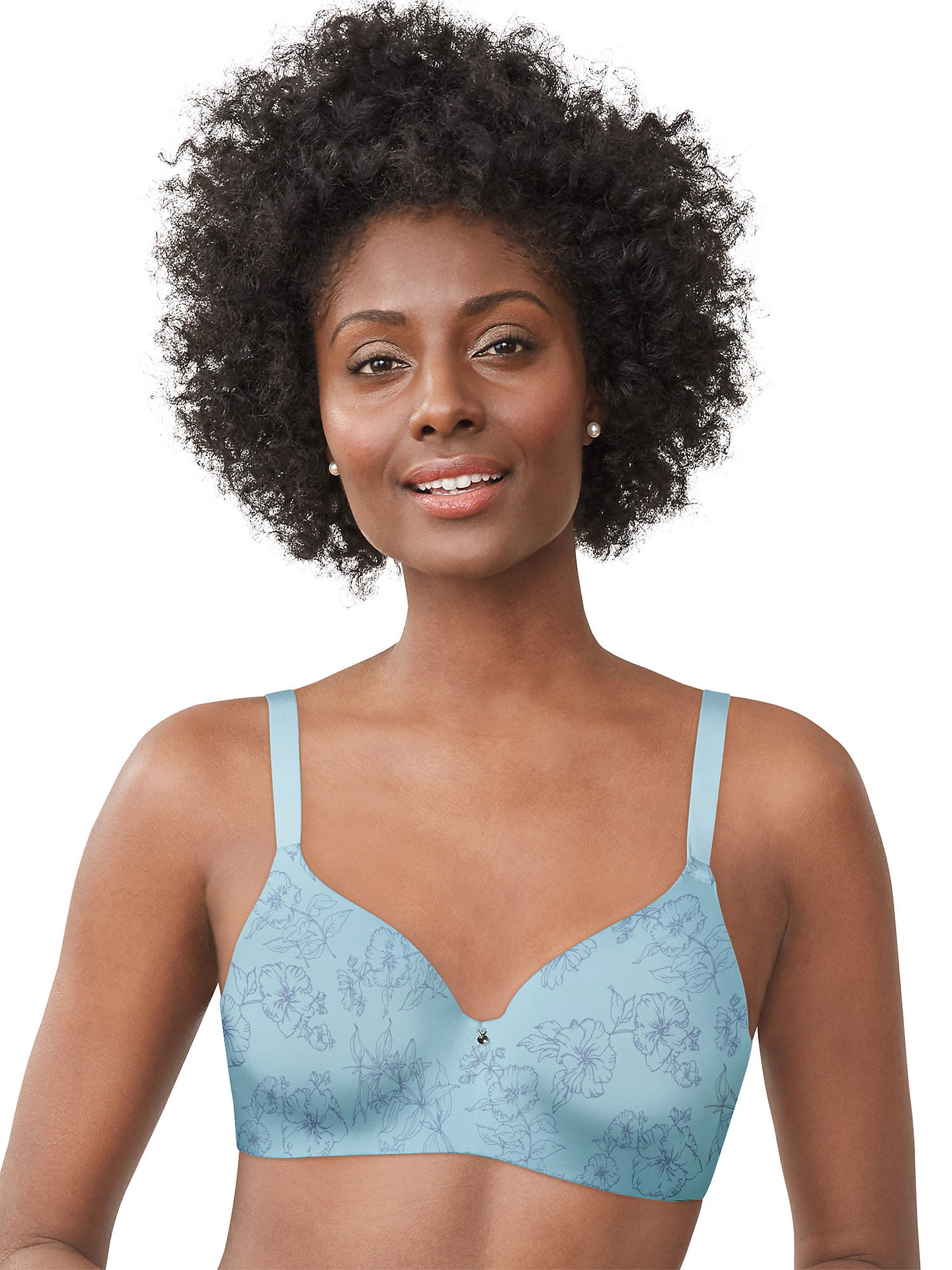 Bali One Smooth U EverSmooth™ Underwire Bra Blue Whimsy/Chateau Floral 36C  Women's 