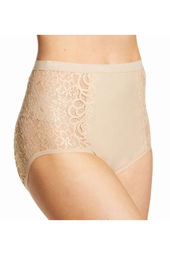 One Smooth U® Tummy Smoothing Lace Accents Brief Nude 7 Women's