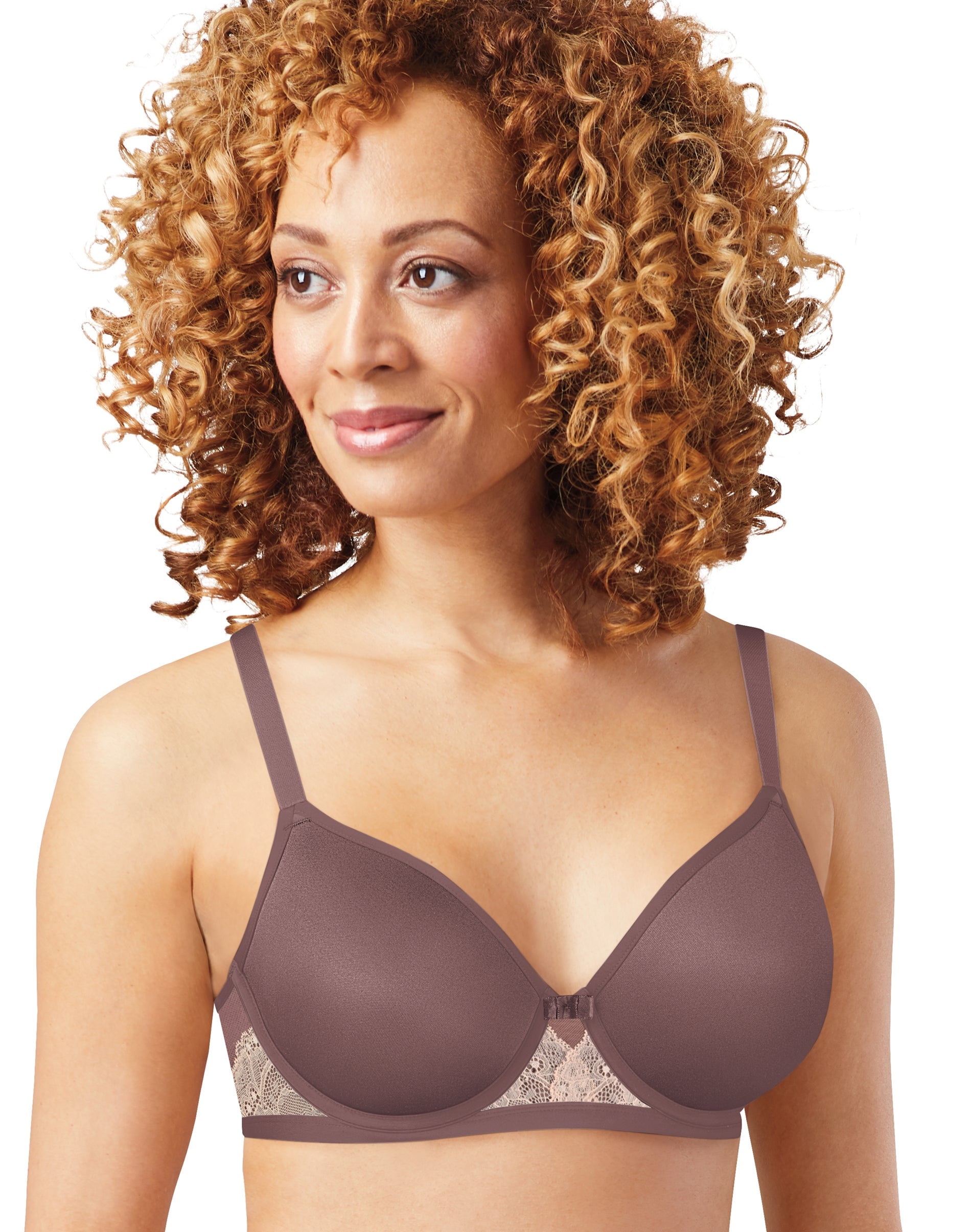 Bali One Smooth U® Ultra Light Spacer Underwire Bra with Open Neckline  Spicy Bronze/Sandshell 36C Women's 