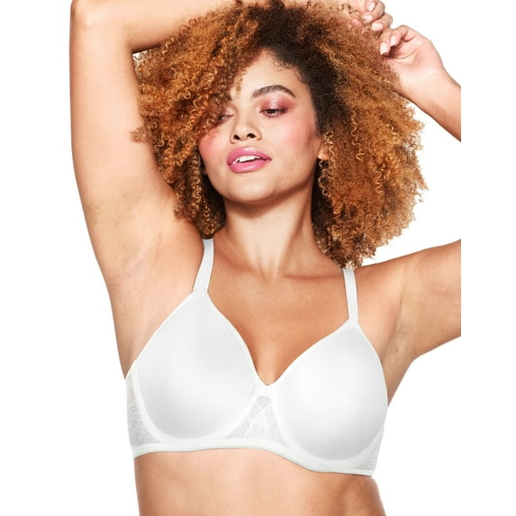 Bali One Smooth U® Ultra Light Spacer Underwire Bra with Open Neckline White 38C Women's