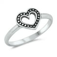 thumbnail image 1 of Bali Open Heart Love Ring .925 Solid Sterling Silver Band Jewelry Female Male Unisex Size 8, 1 of 4