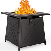 Bali Outdoors 28 Gas Fire Pit Table with Blue Glass Stones