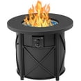 thumbnail image 1 of Bali Outdoors 30" Round Gas Fire Pit Table 50000 BTU Fire Column for Outside Backyard, Patio, Black, 1 of 7