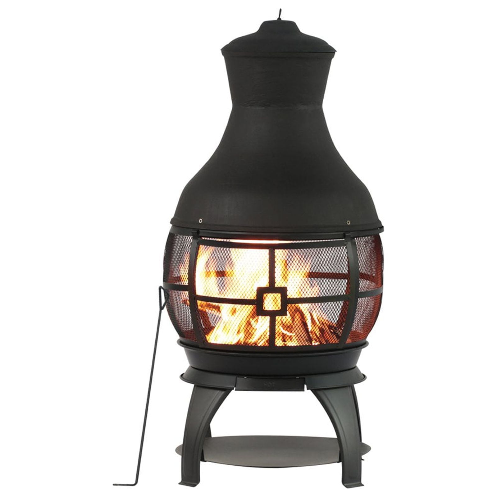 45-Inch Black Cast Iron Freestanding Chiminea