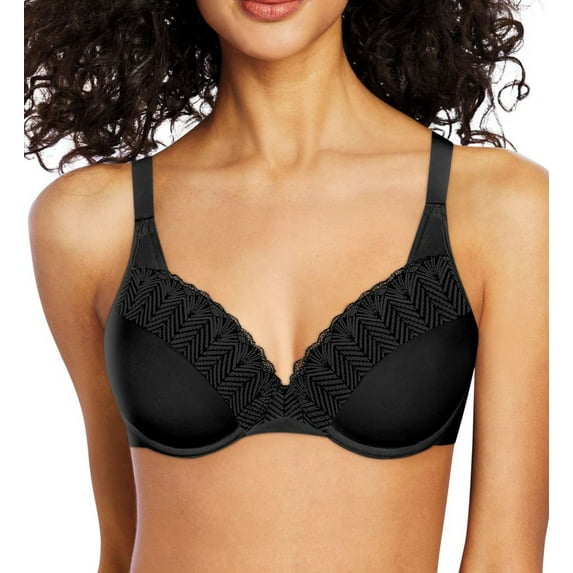 Bali Passion For Comfort Smoothing & Light Lift Underwire Bra Black Lace 34DD Women's