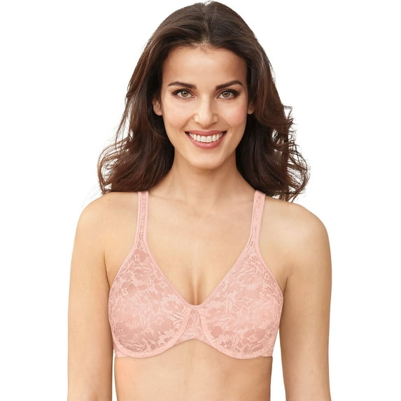 Bali Passion for Comfort® Back Smoothing Underwire Bra Hush Pink Lace 38DDD Women's