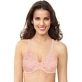 thumbnail image 1 of Bali Passion for Comfort® Back Smoothing Underwire Bra Hush Pink Lace 40D Women's, 1 of 2