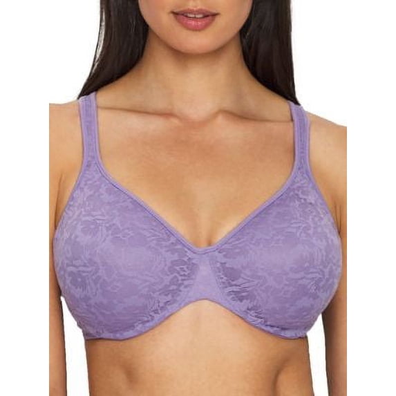 Bali Passion for Comfort® Back Smoothing Underwire Bra Purple Shade Lace 40DD Women's