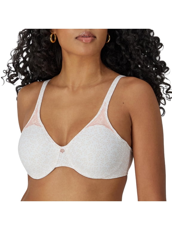 Women's Bali 3385 Passion for Comfort Minimizer Underwire Bra (Pink Leaf Print 36DDD)