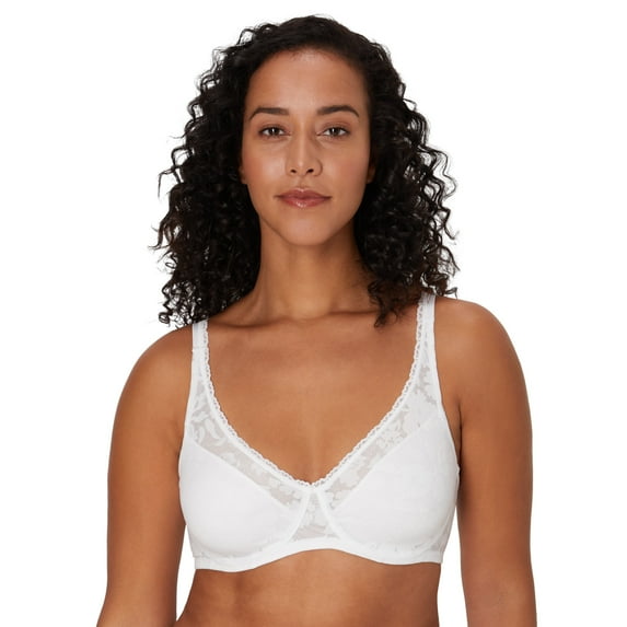 Bali Passion for Comfort Smooth Lace Underwire Bra DF6590 Color: White Size: 40 DD