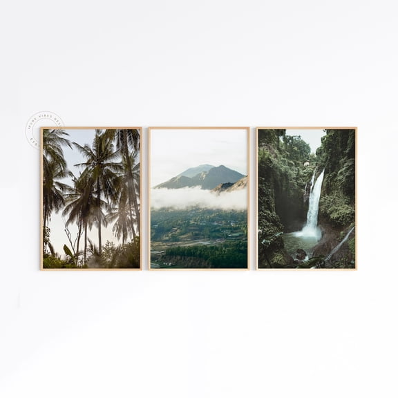 Bali Photography Indonesia Wall Tropical Beach Prints Gallery Set Accent Set 3 Stretched Canvas