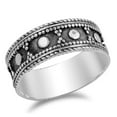 thumbnail image 1 of Bali Rope Chain Design Dot Ring .925 Sterling Silver Band Jewelry Female Male Unisex Size 10, 1 of 4