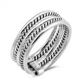 thumbnail image 1 of Bali Rope Design Bar Hold Wedding Ring .925 Sterling Silver Band Jewelry Female Male Unisex Size 5, 1 of 4