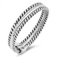 thumbnail image 1 of Bali Rope Twist Bar Hold Wedding Ring .925 Sterling Silver Band Jewelry Female Male Unisex Size 5, 1 of 4