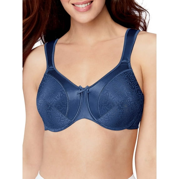 Bali Satin Tracings Underwire Minimizer Bra Comfort-U Straps Women's DF3562
