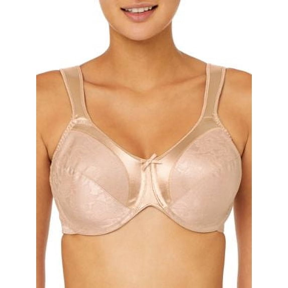 Women's Bali 3562 Satin Tracings Minimizer Underwire Bra (Nude 38D)