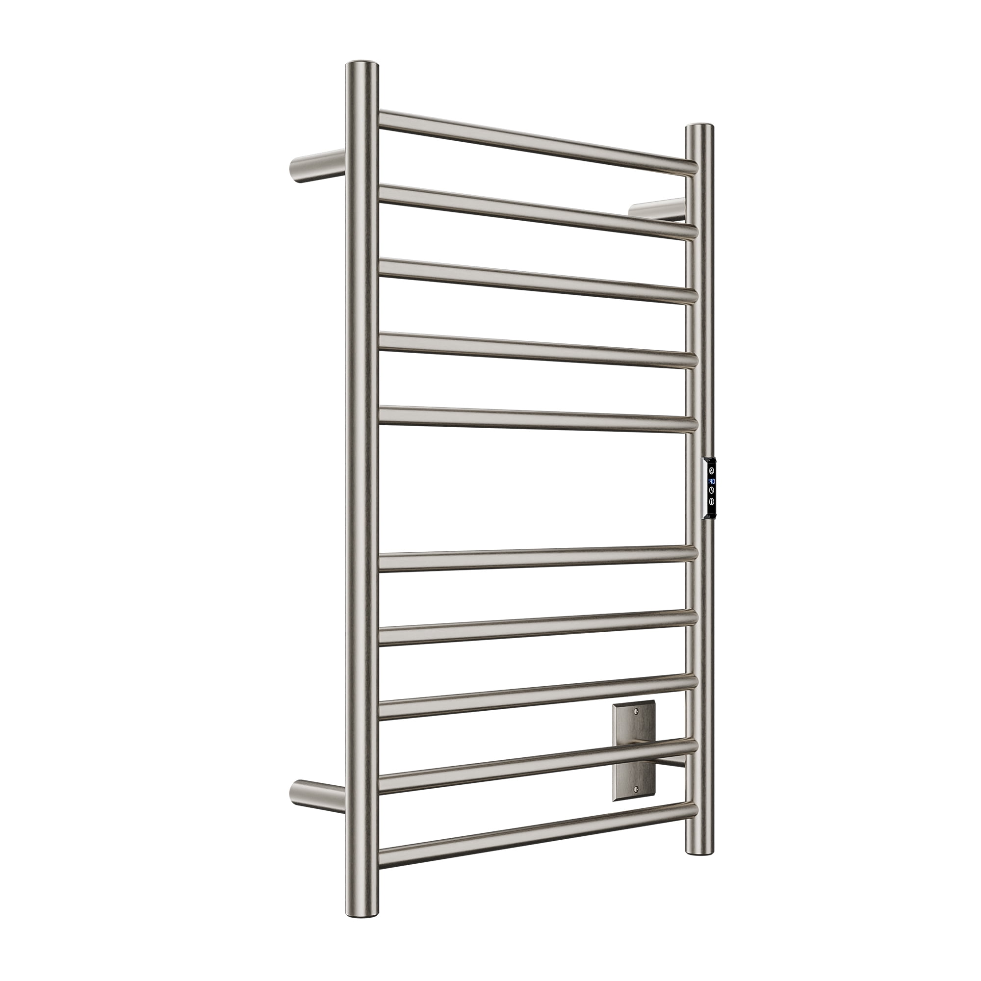 Brushed Nickel 10-Bar Wall Mounted Towel Warmer