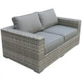 thumbnail image 1 of Bali Silver/Gray Two-Tone Wicker Loveseat in Charcoal Gray Cushion, 1 of 3