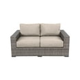 thumbnail image 1 of Bali Silver/Gray Two-Tone Wicker Loveseat in Light Beige Cushion, 1 of 1