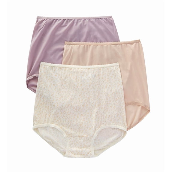 Women's Bali A633 Skimp Skamp Brief Panty - 3 Pack (SteelTaupeLeopard 6)