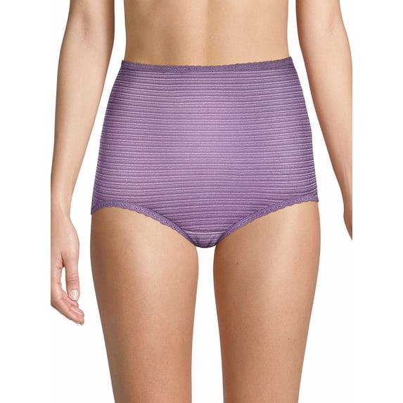 Bali Skimp Skamp® Brief, 3-Pack White/Chateau Blue/Plummed Out Stripe 9 Women's