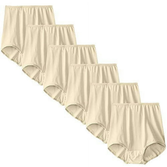 Bali Skimp Skamp Women`s Brief Panty - Best-Seller, 2633, 11, Moonlight (Pack of 6) 6 Moonlight