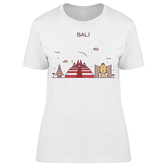 Bali Skyline Detailed T-Shirt Women -Image by Shutterstock, Female Medium