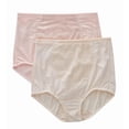thumbnail image 1 of Women's Bali X710 Jacquard Tummy Panel Shaping Brief Panty - 2 Pack (Porcelain/BlushingPink 3X), 1 of 2