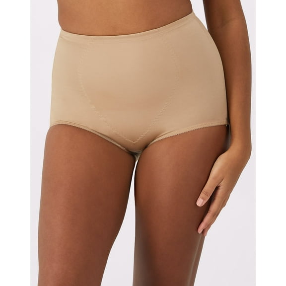 Bali 2-Pack Firm Control Tummy Panel Shaping Brief Panty X710 Color: Nude Size: SMALL