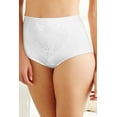 thumbnail image 1 of Women's Bali X710 Jacquard Tummy Panel Shaping Brief Panty - 2 Pack (White/White Jacquard 3X), 1 of 3