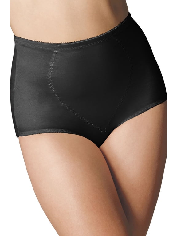 Women's Bali X710 Jacquard Tummy Panel Shaping Brief Panty - 2 Pack (Black/Black 3X)