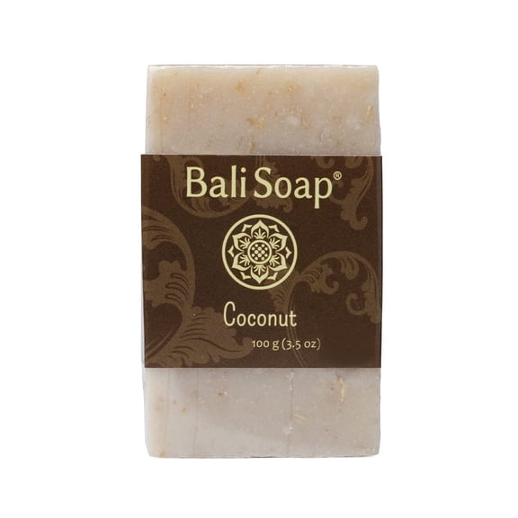 Bali Soap Natural Vegan Exfoliating Bar Soap for Men and Women, Coconut, 6 Bars