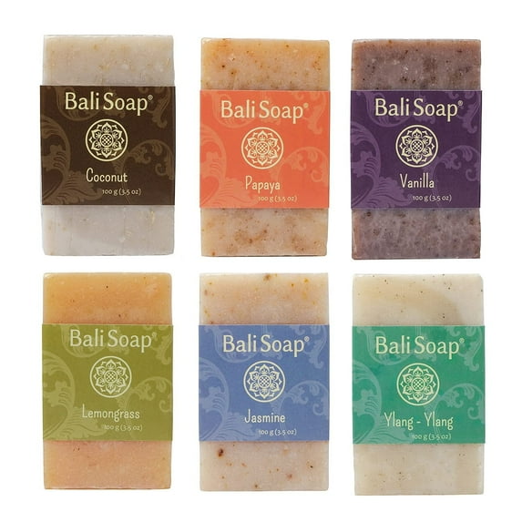Bali Soap All Natural Bar Soap for All Skin Types, Green Collection, 3.5 oz (6 Bars)