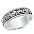 thumbnail image 1 of Bali Spinner Rope Design Promise Ring .925 Sterling Silver Band Jewelry Female Male Unisex Size 11, 1 of 4
