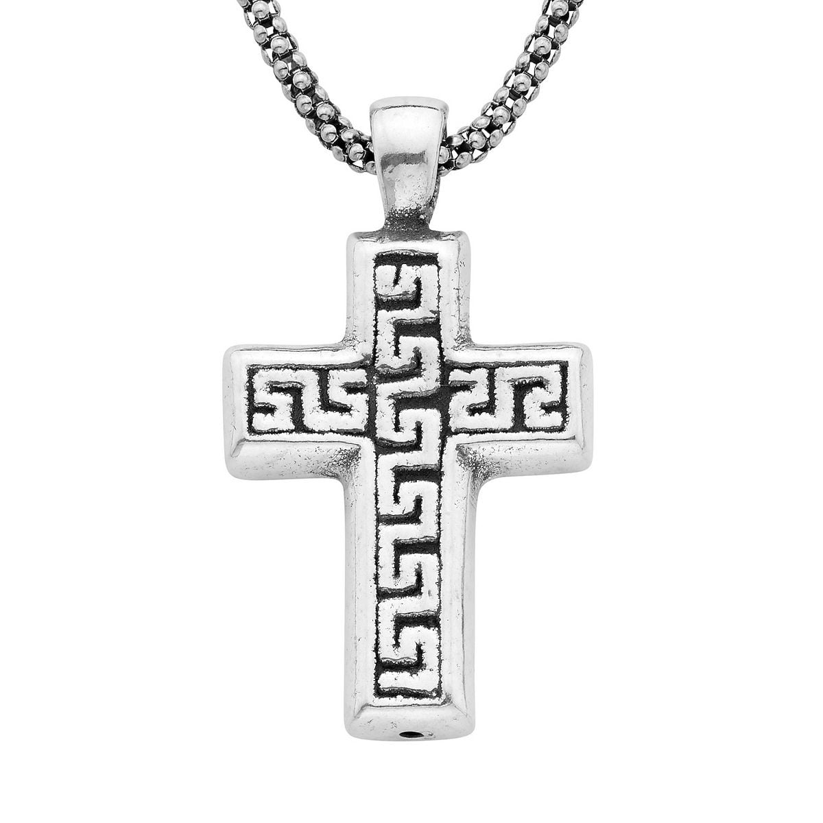 1/10 CT. T.W. Diamond Greek Key Necklace in Sterling Silver and 18K Gold  Plate | Zales