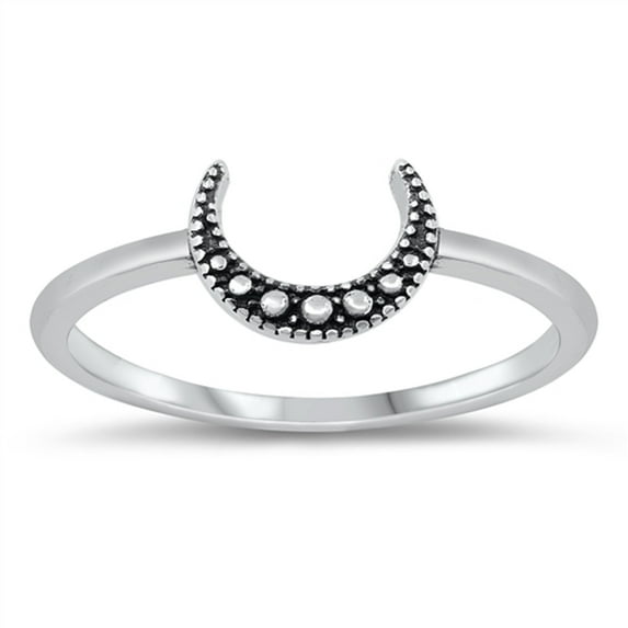 Bali Style Moon Handmade Wholesale Ring .925 Sterling Silver Band Jewelry Female Male Unisex Size 10